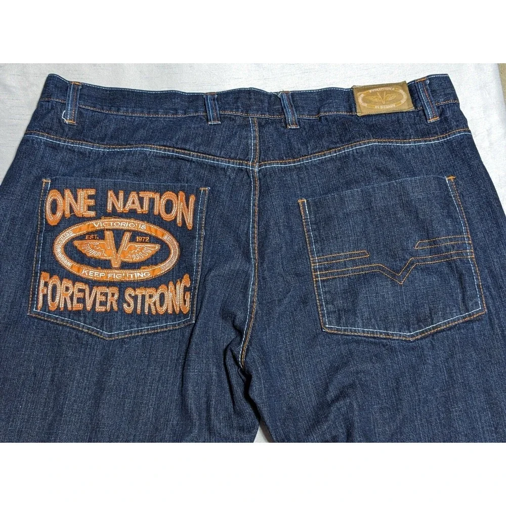 EVOLUTION IN‎ DESIGN Men 48X33 ONE NATION FOREVER STRONG Denim Jeans